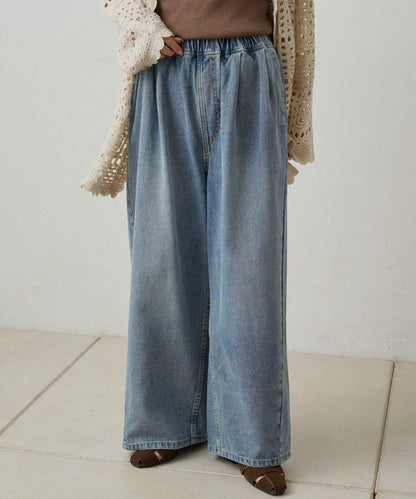 復古風牛仔休閒褲