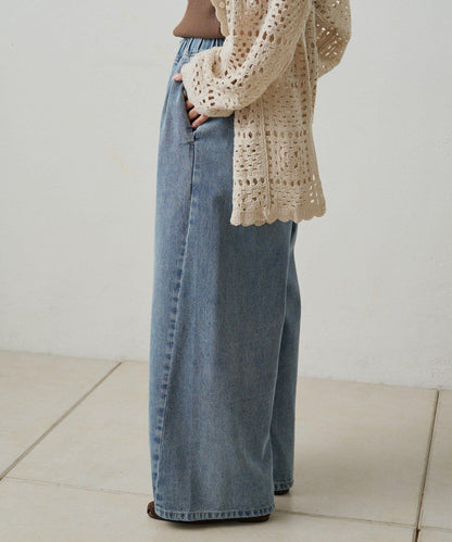 復古風牛仔休閒褲