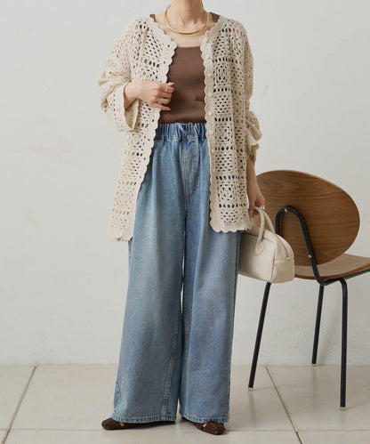 復古風牛仔休閒褲