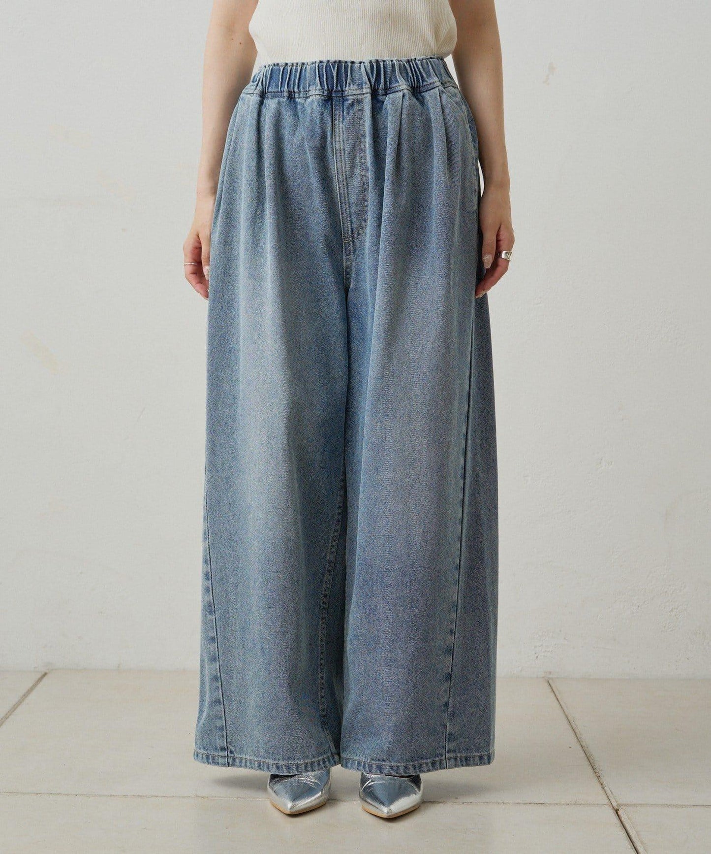 復古風牛仔休閒褲