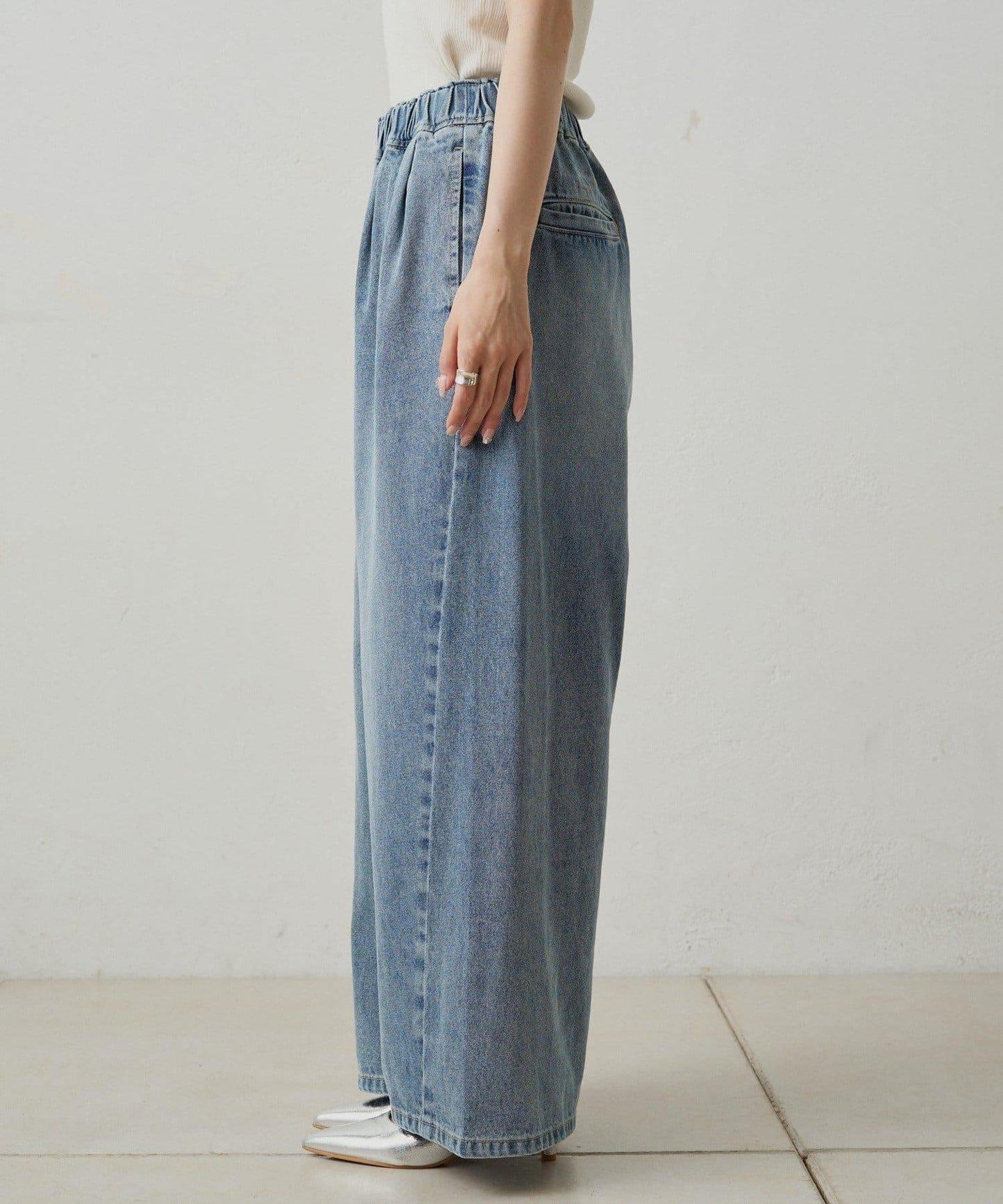 復古風牛仔休閒褲