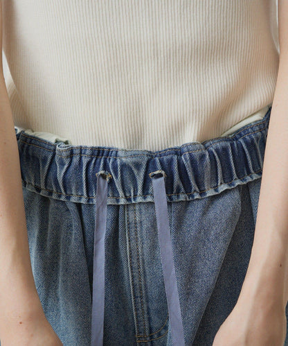 復古風牛仔休閒褲