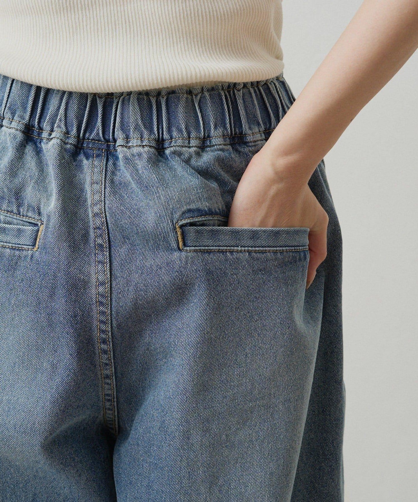 復古風牛仔休閒褲