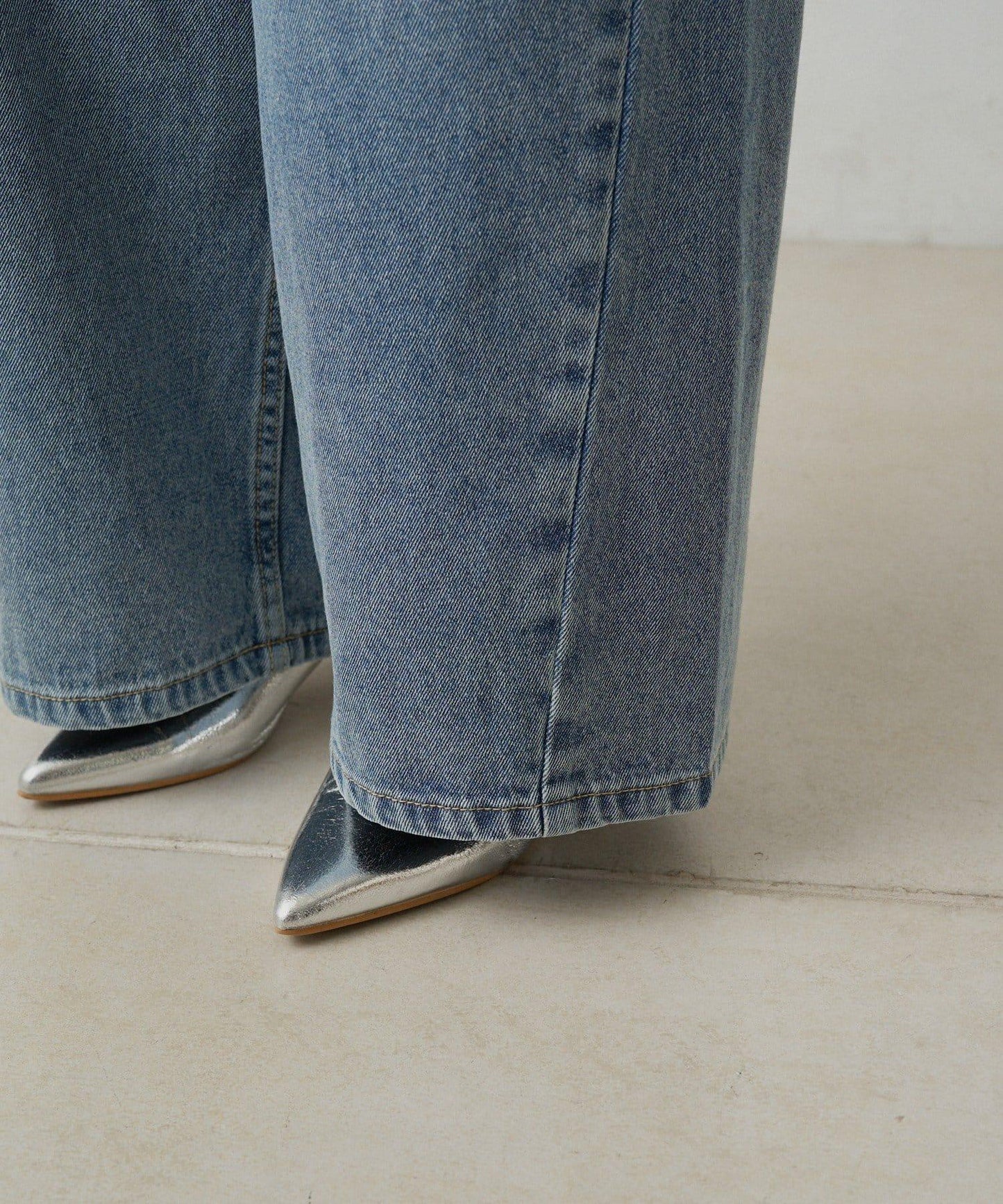 復古風牛仔休閒褲