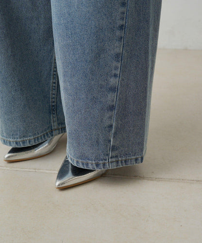 復古風牛仔休閒褲