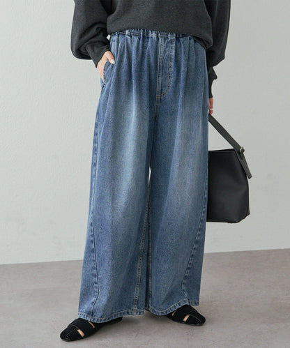 復古風牛仔休閒褲