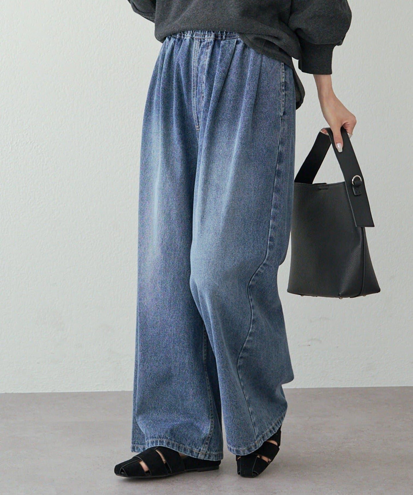 復古風牛仔休閒褲