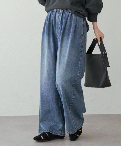 復古風牛仔休閒褲