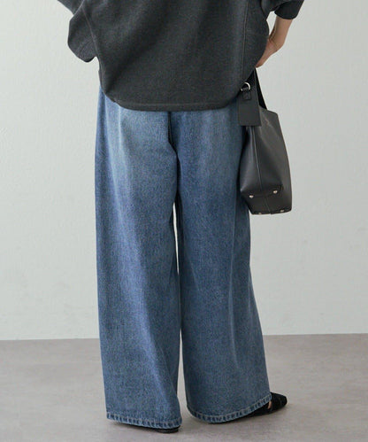 復古風牛仔休閒褲