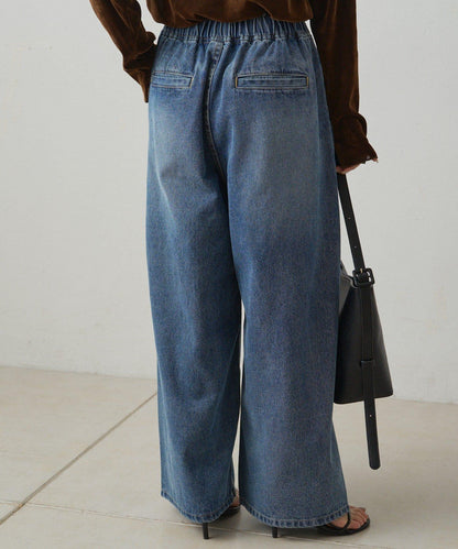 復古風牛仔休閒褲