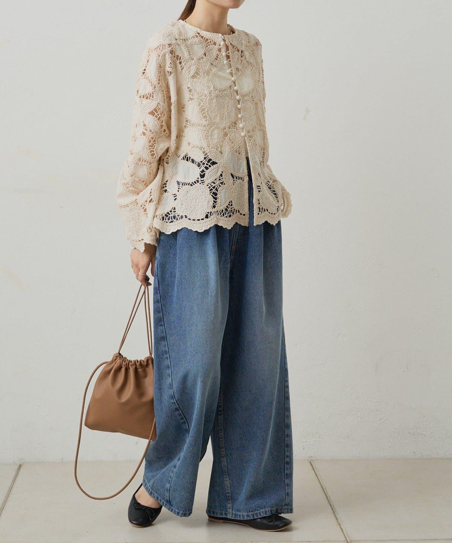 復古風牛仔休閒褲