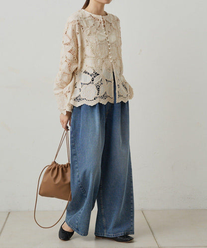 復古風牛仔休閒褲