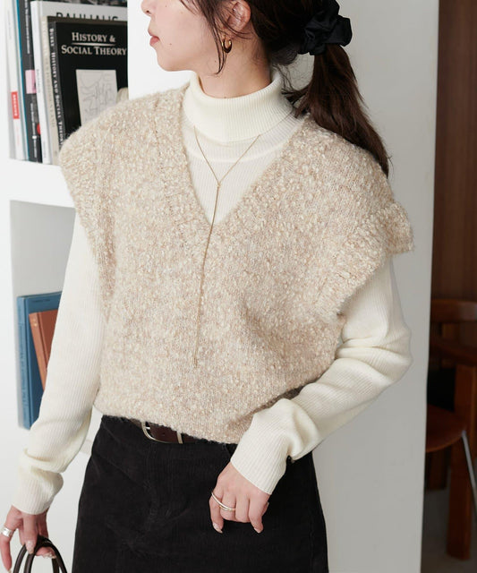 【Discoat】粗斜紋荷葉邊馬甲