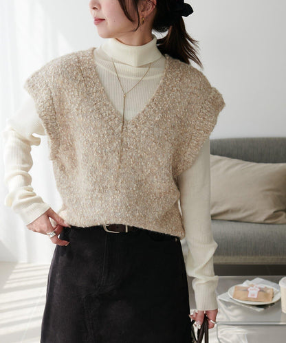 【Discoat】粗斜紋荷葉邊馬甲