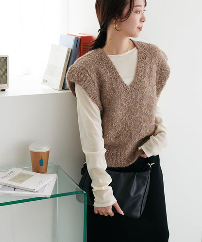 【Discoat】粗斜紋荷葉邊馬甲