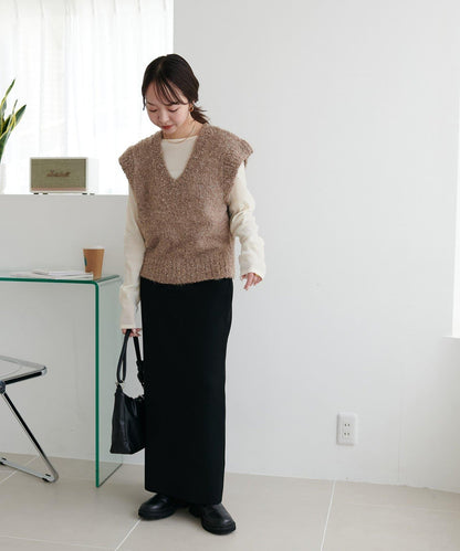 【Discoat】粗斜紋荷葉邊馬甲