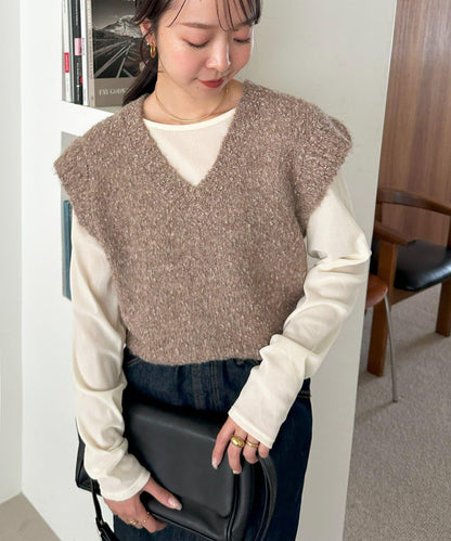 【Discoat】粗斜紋荷葉邊馬甲