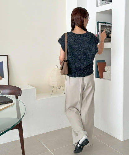 【Discoat】粗斜紋荷葉邊馬甲