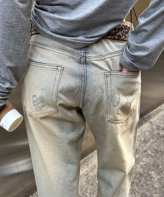 SLOPPY水鑽低腰牛仔褲