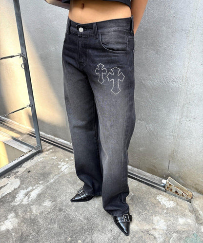 SLOPPY水鑽低腰牛仔褲