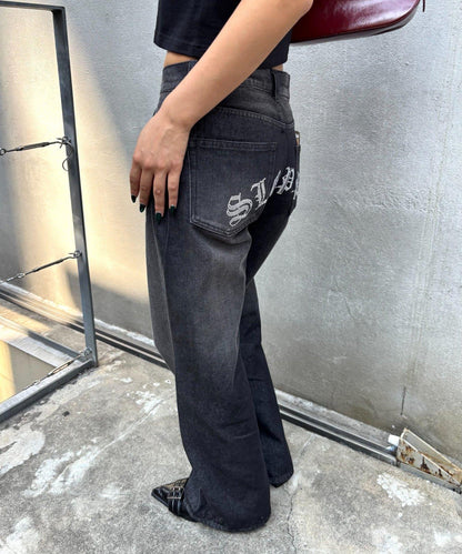 SLOPPY水鑽低腰牛仔褲