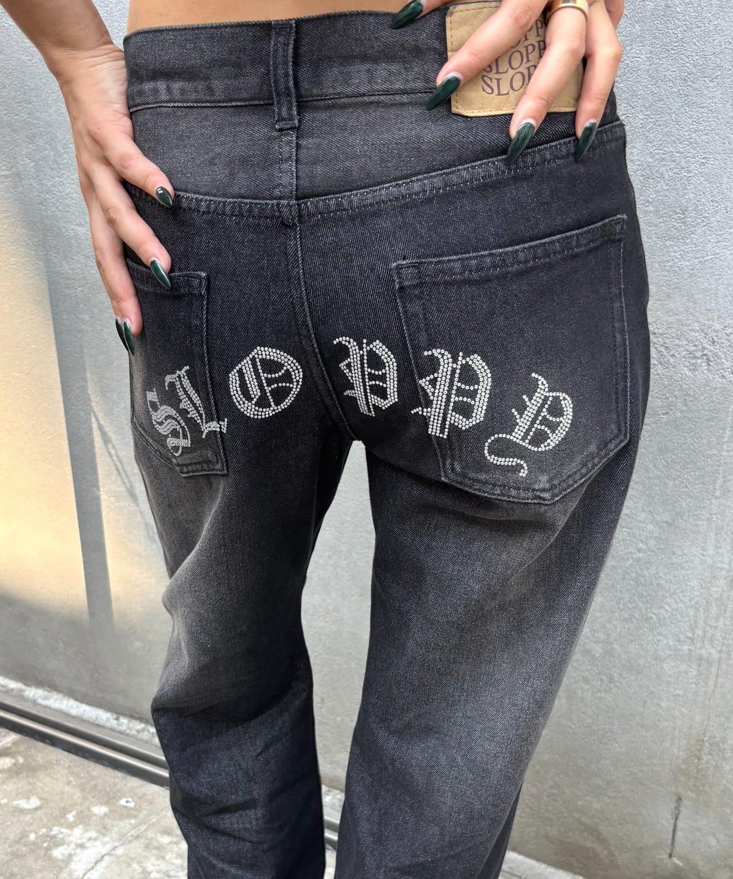 SLOPPY水鑽低腰牛仔褲