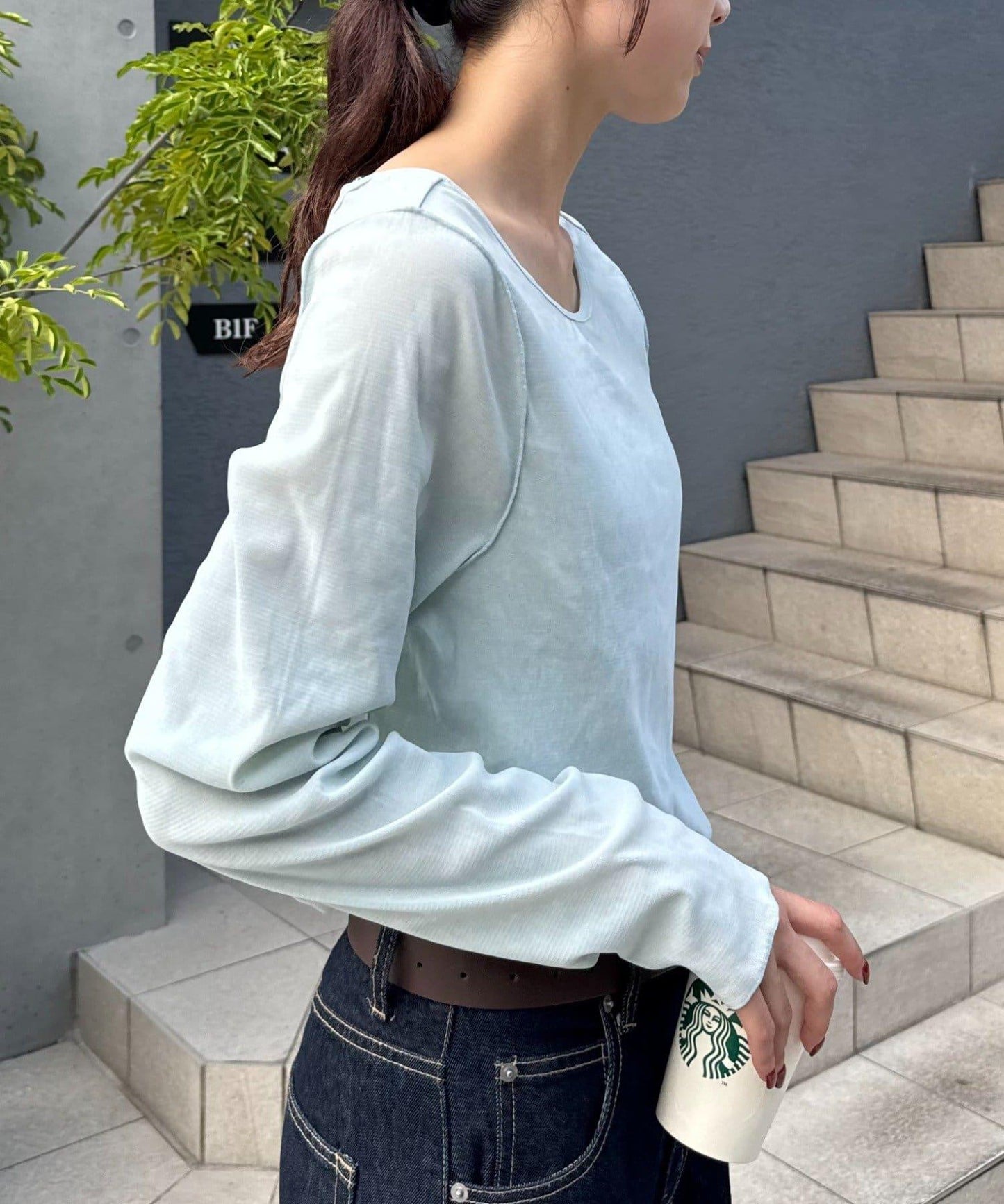 透視植絨復古工藝後系蝴蝶結上衣