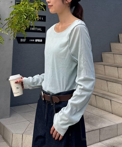 透視植絨復古工藝後系蝴蝶結上衣