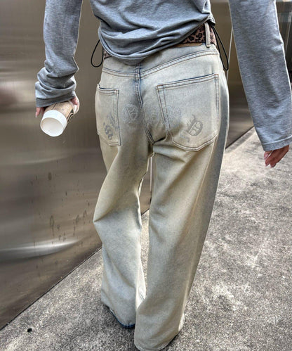 SLOPPY水鑽低腰牛仔褲