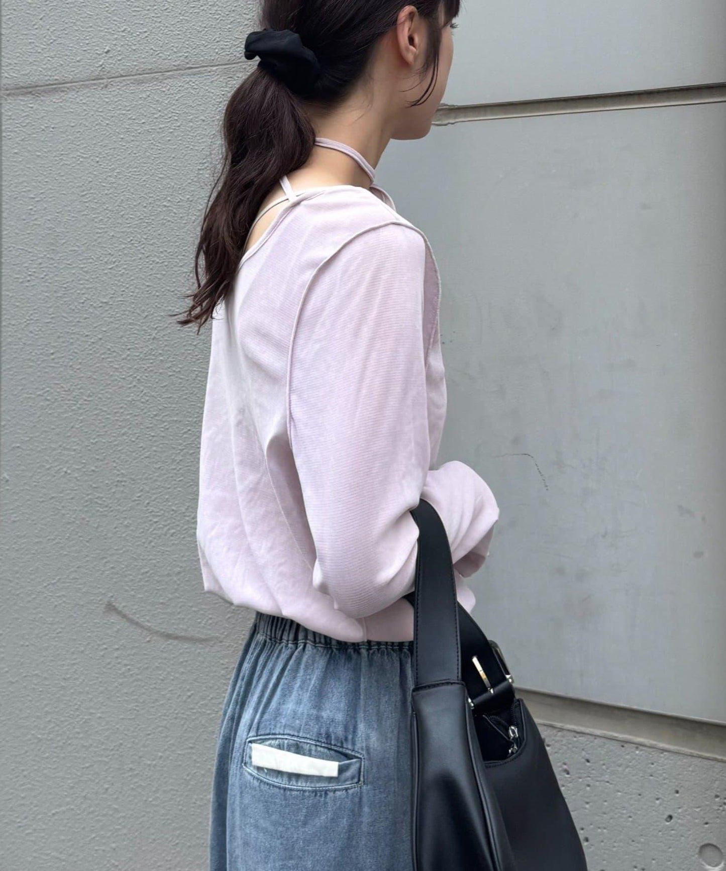 透視植絨復古工藝後系蝴蝶結上衣