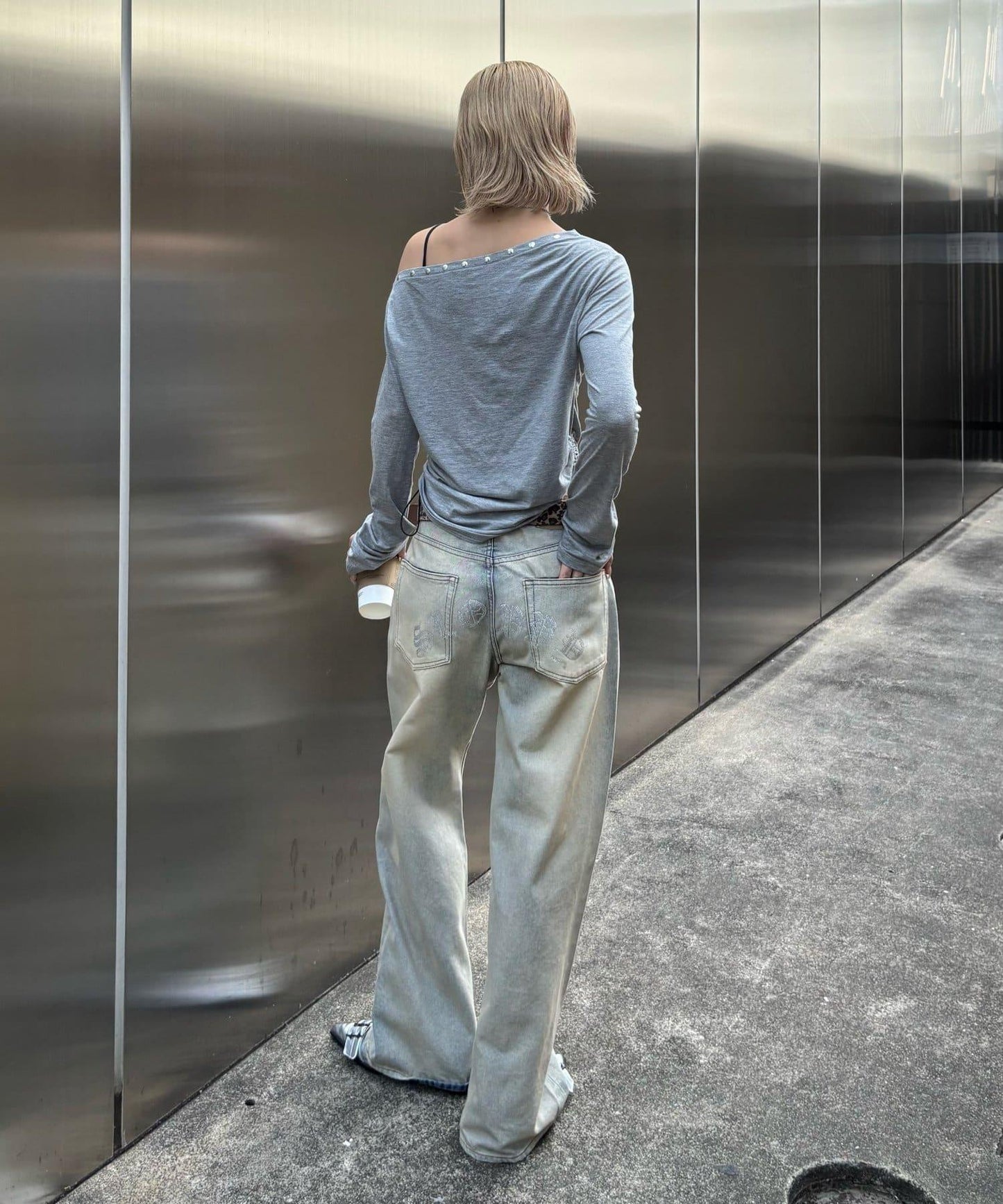 SLOPPY水鑽低腰牛仔褲