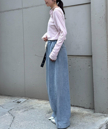 透視植絨復古工藝後系蝴蝶結上衣