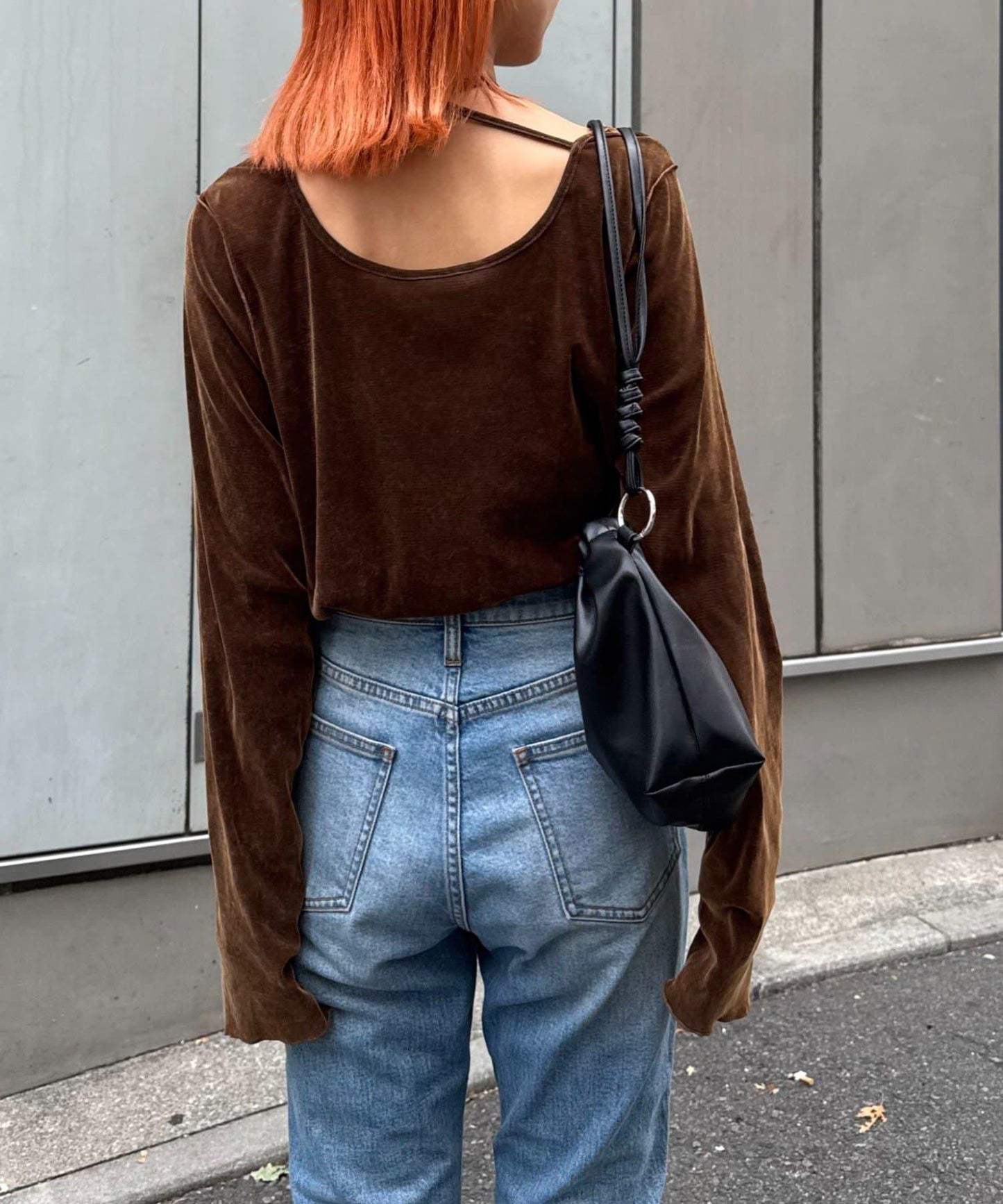 透視植絨復古工藝後系蝴蝶結上衣