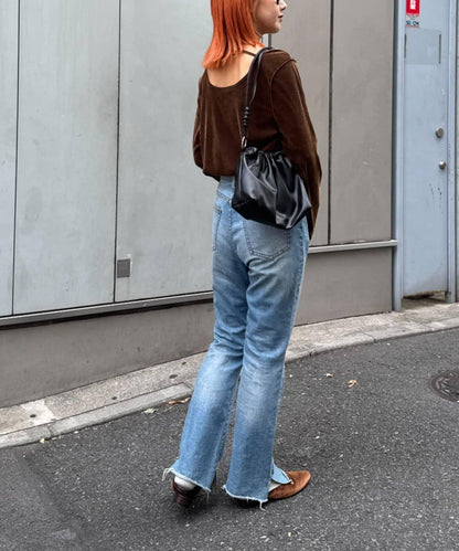 透視植絨復古工藝後系蝴蝶結上衣