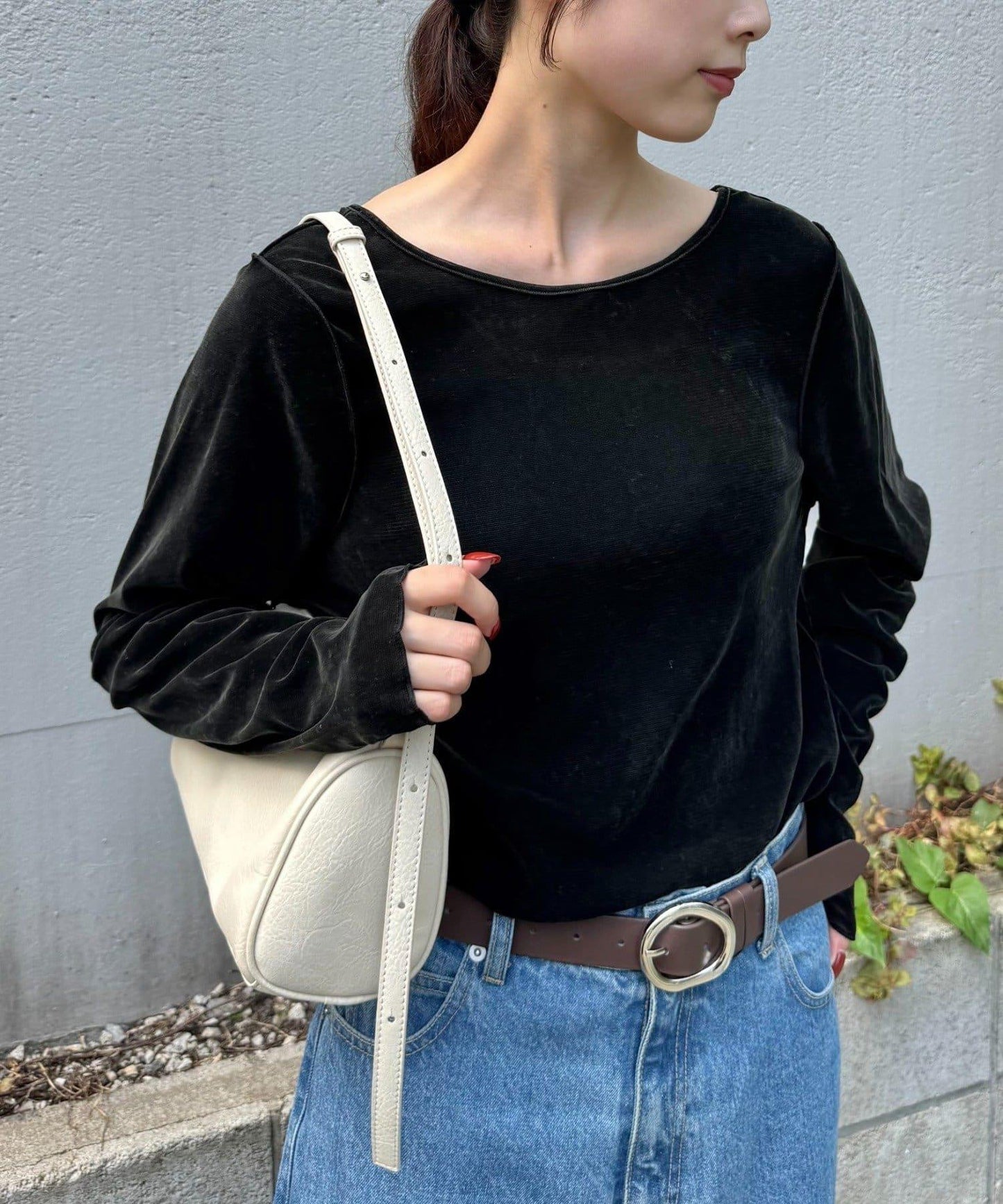 透視植絨復古工藝後系蝴蝶結上衣