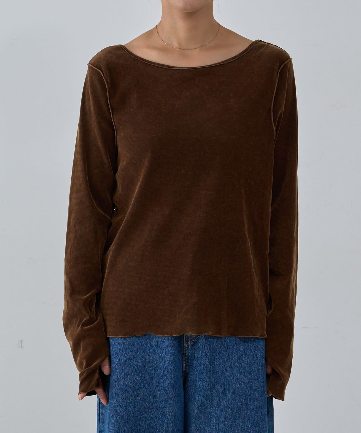 透視植絨復古工藝後系蝴蝶結上衣