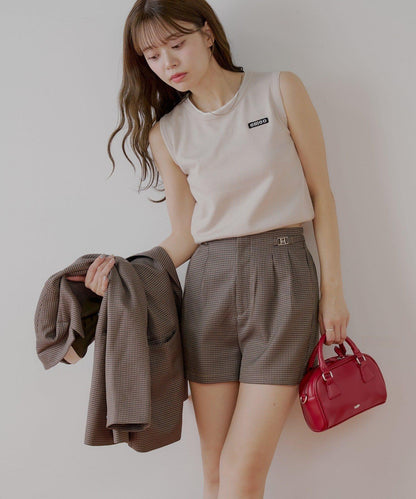 【Chico】帶吊飾褶皺短褲