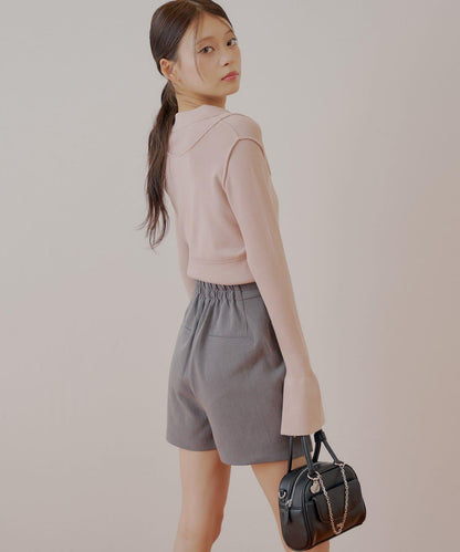 【Chico】帶吊飾褶皺短褲