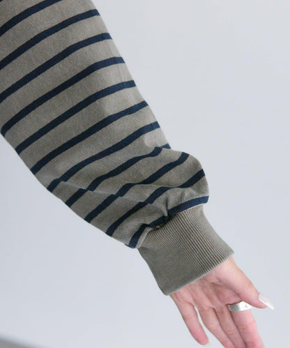 顏料條紋翻領連衣裙