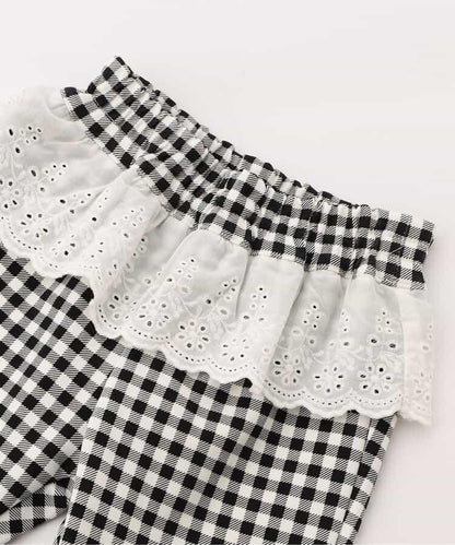 荷葉邊蕾絲/7天造型褲 十分褲