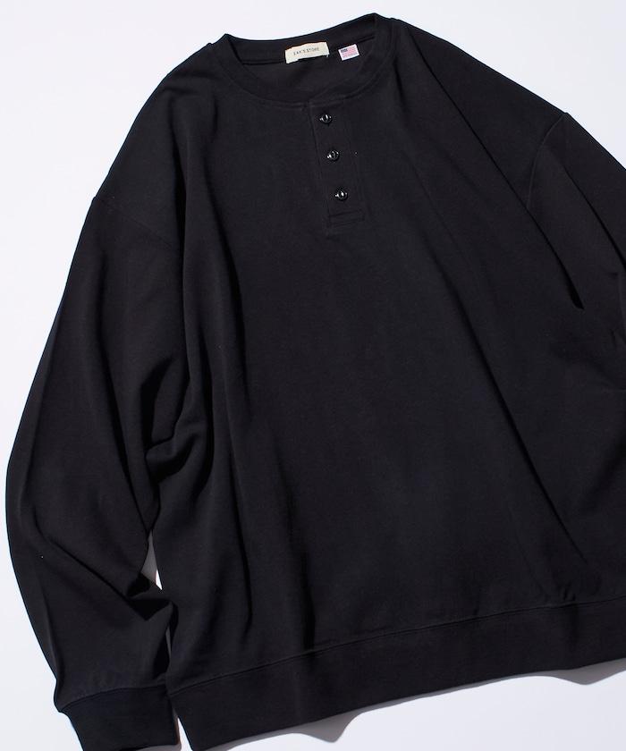 寬鬆版型 USA棉亨利領長袖T恤