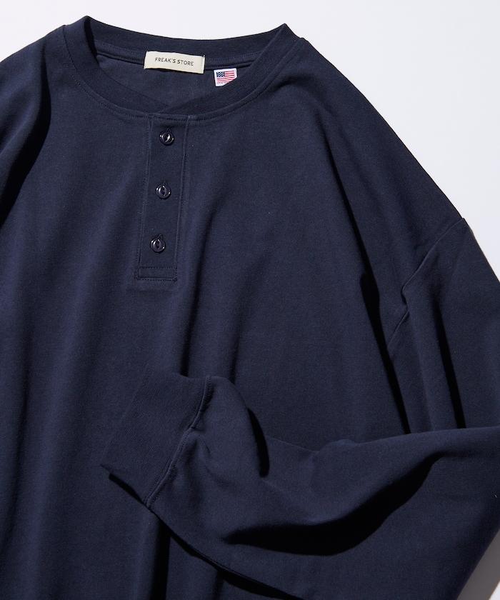 寬鬆版型 USA棉亨利領長袖T恤