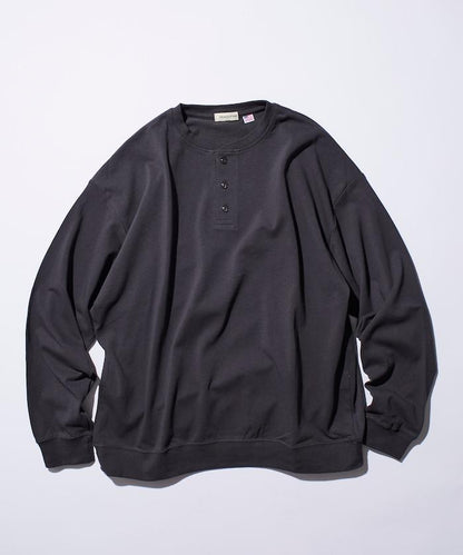 寬鬆版型 USA棉亨利領長袖T恤