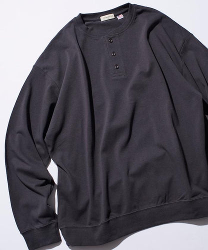 寬鬆版型 USA棉亨利領長袖T恤