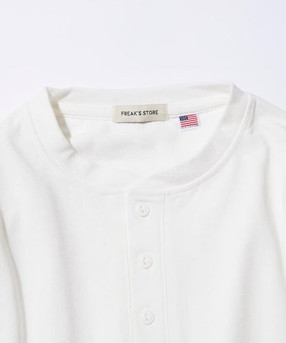 寬鬆版型 USA棉亨利領長袖T恤