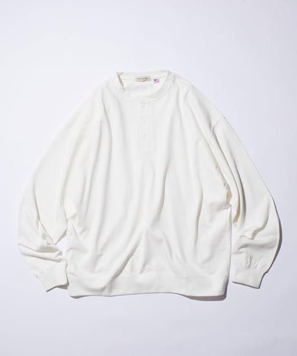 寬鬆版型 USA棉亨利領長袖T恤