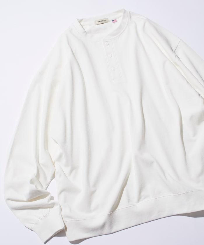 寬鬆版型 USA棉亨利領長袖T恤