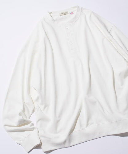 寬鬆版型 USA棉亨利領長袖T恤