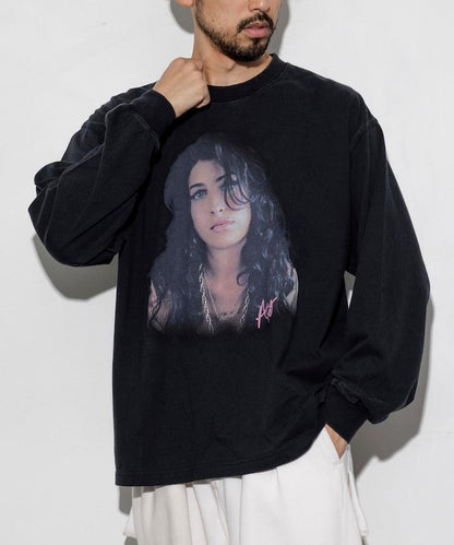 【EXCLUSIVE】 Amy Winehouse 圖案長袖T恤