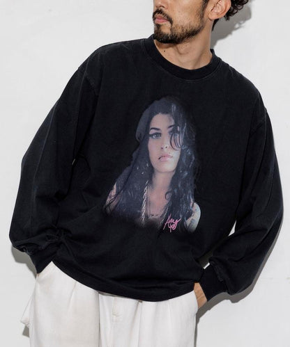 【EXCLUSIVE】 Amy Winehouse 圖案長袖T恤